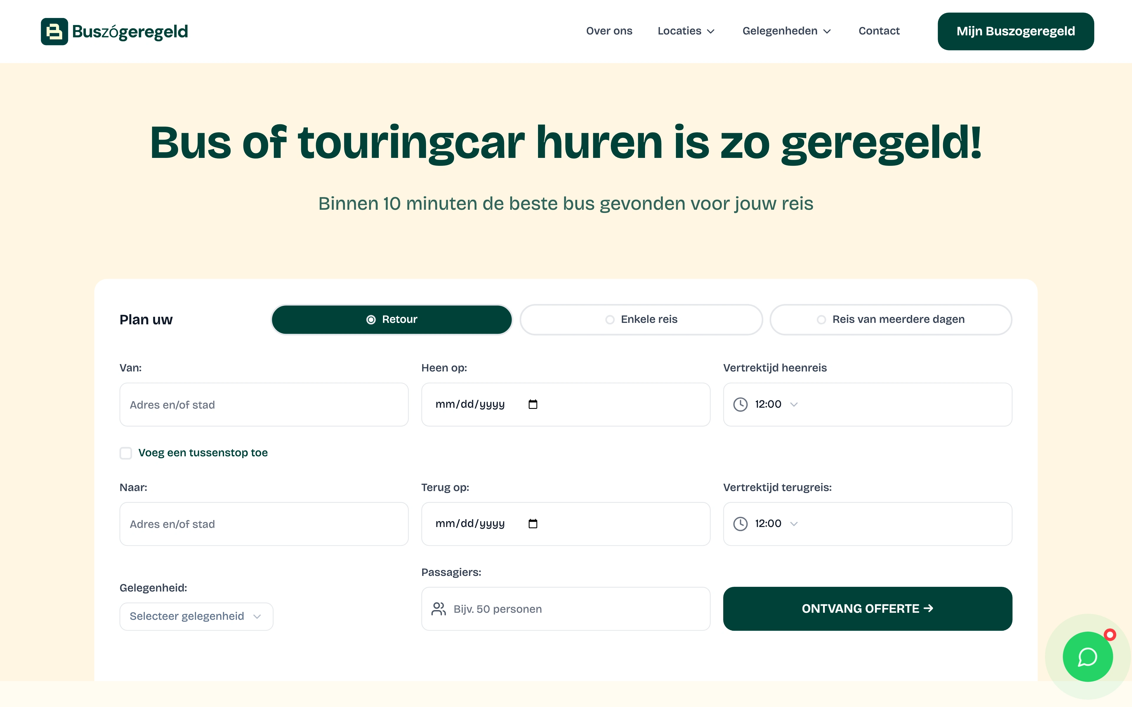 Buszogeregeld website