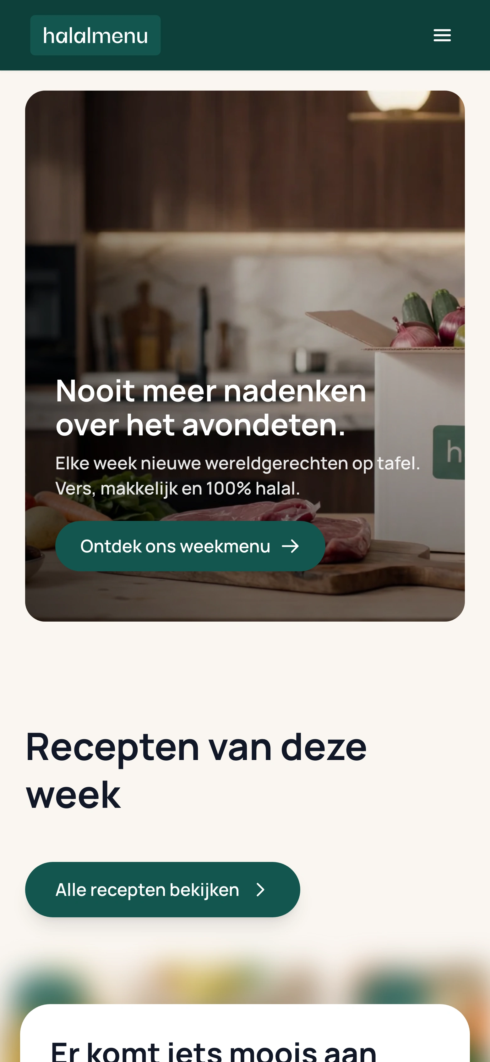 Halal Menu — mobiele website